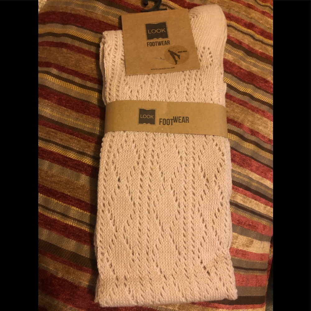 Knee High knit socks cream